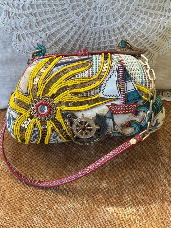 Mary Frances Handbags - Mary Frances Vintage Nautical ⛵️ Embroidered Purse Handbag GUC Vintage